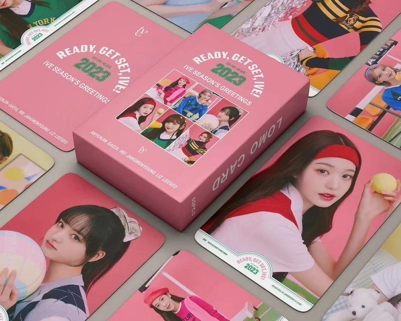 

55/pcs IVE KPOP New 2023 Desktop Calendar Photocard Lomo Card Postcard GAEUL YUJIN Photocards Small Card For Fans Collection
