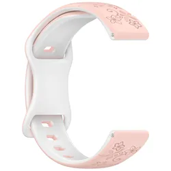 Silicone Watch Band Strap - Premium Accessory - 18MM (Pink White)