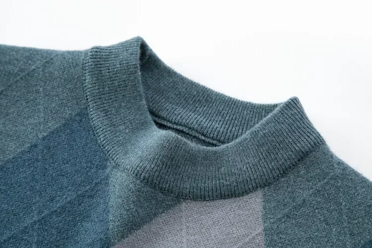 New High Quality Men's  Fashion Business Casual Knitted Sweater Warm Pullover Tops Mens Clothes 5