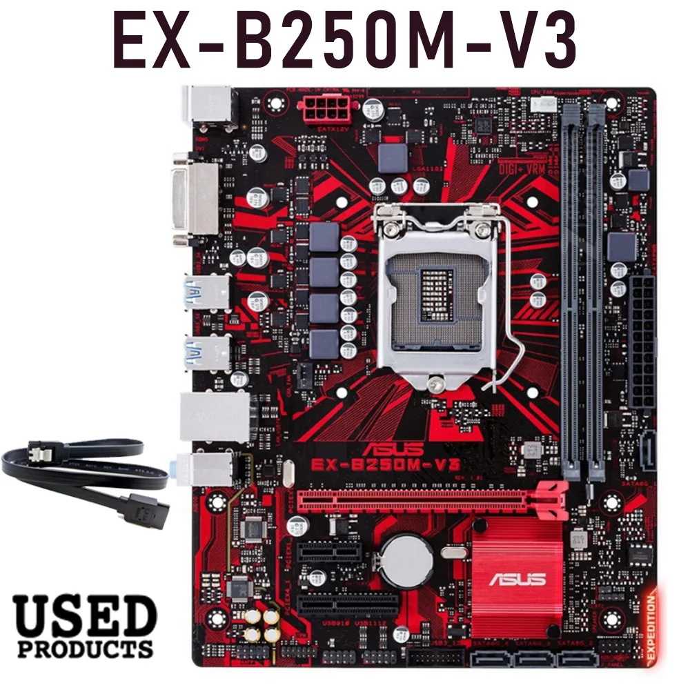 LGA 1151 Asus EX B250M V3เมนบอร์ด1151 Intel B250 DDR4 I3 I5 I7 CPU 32GB