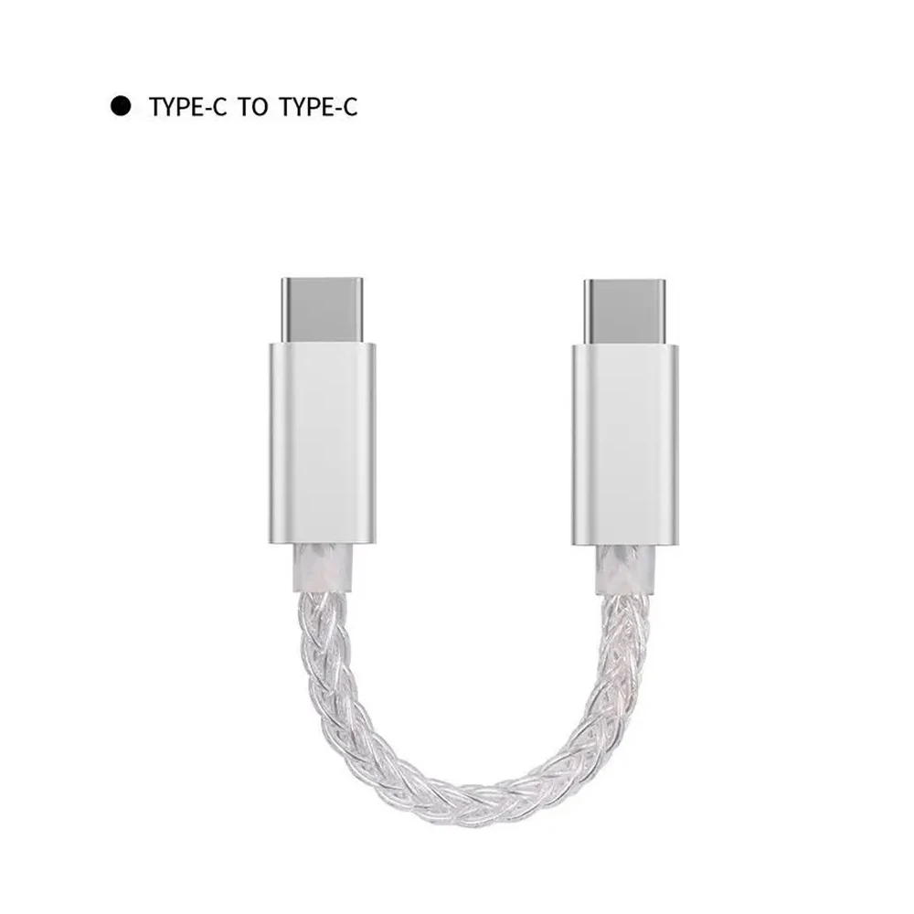HIFI OCC silver-plated Type-C to C data adapter cable suitable for music player Android mobile phone computer 13cm hidizs type c data cable