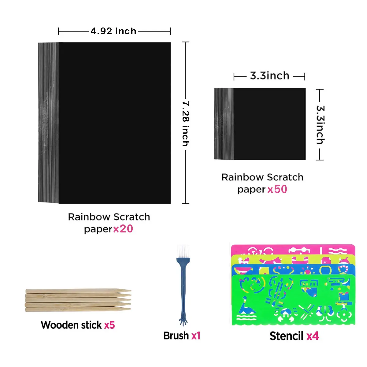 Colorful Scratch Art Craft Kit for Kids - Creative Classroom Prizes & Party Favors