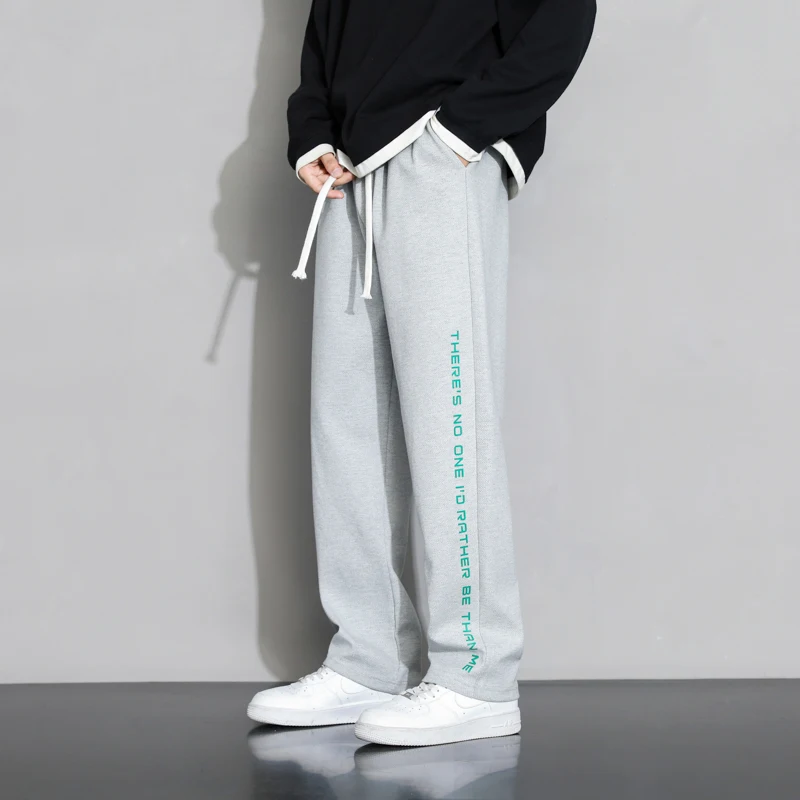 

Men's pants fashion black baggy casual streetwear jogging bottoms mens korean review a lot of clothing letter straight pants XXL