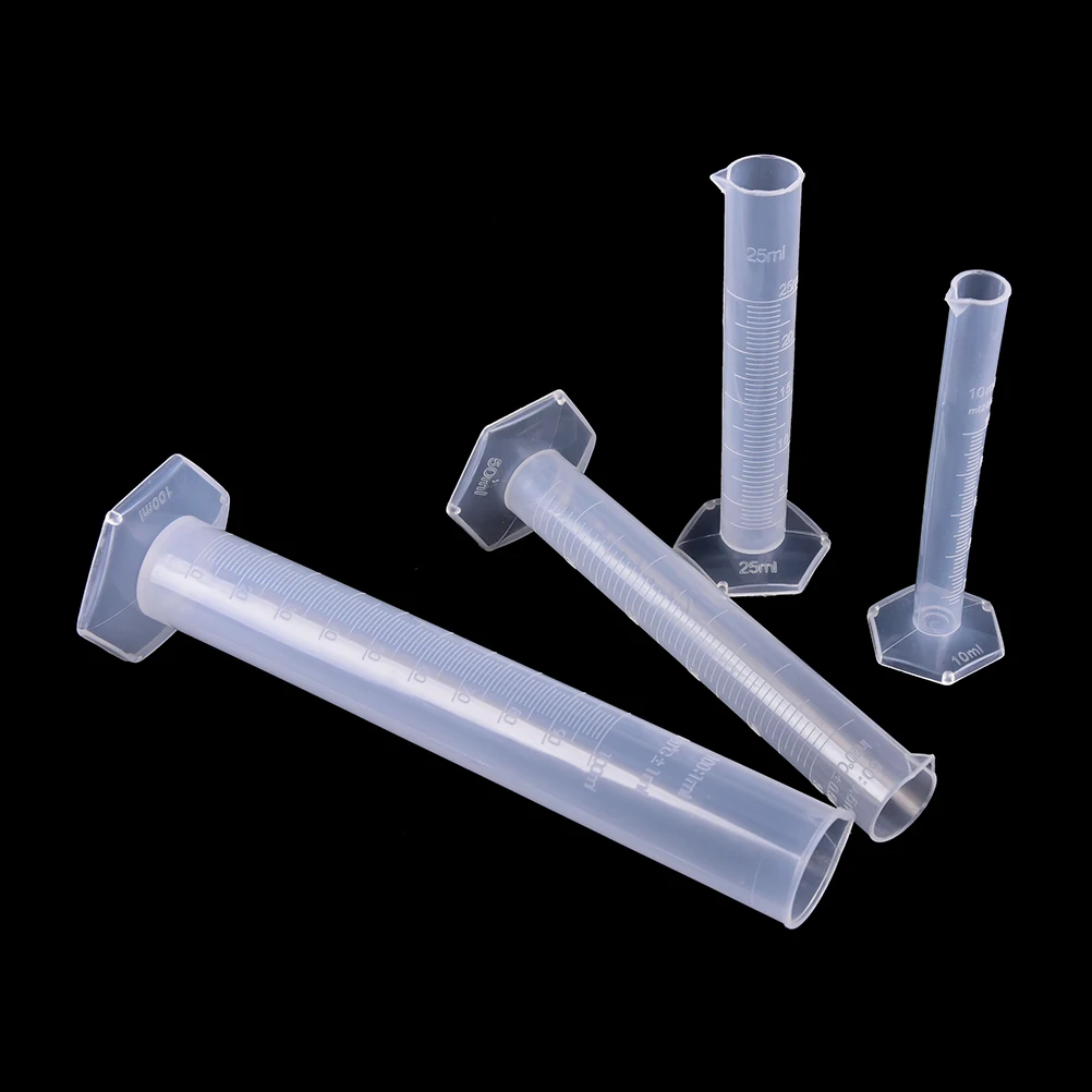 Plastic Measuring Cylinder for Laboratory Use - Graduated Tube in Various Sizes (10-250ml)