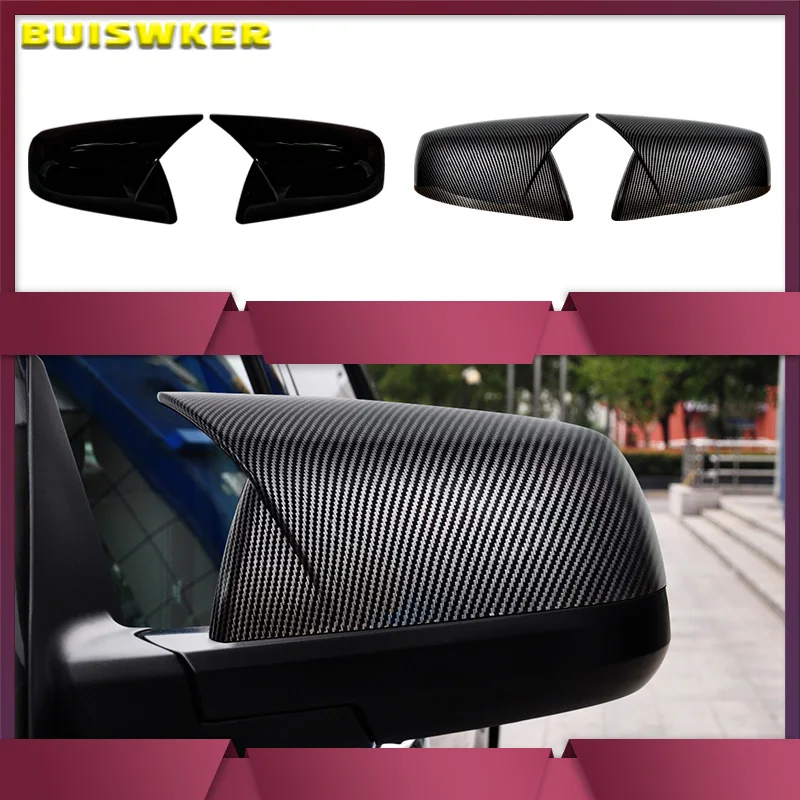 

Rearview Side Mirror Trim Cover Cap Fit For Toyota Tundra 2010-2021 External Car Accessories Glossy Black Carbon pattern