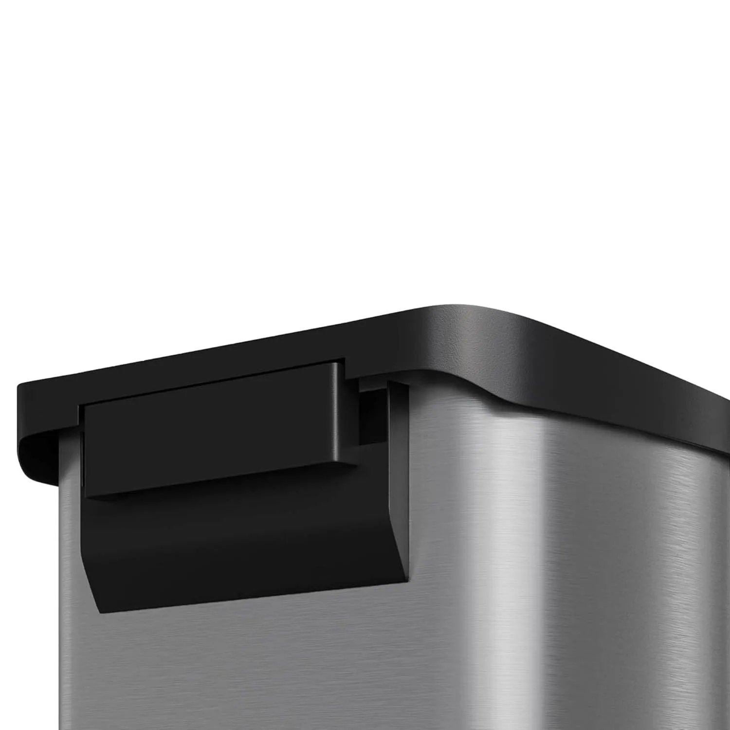 60L Edelstahl-Mülleimer mit Deckel, großer Mülleimer, rostfrei, Step-on-Küche, Metall-Mülleimer mit Liner-Rand, Soft-Close – Detail 8