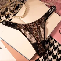 Vin rouge/léopard Sexy brillant strass string femmes sous-vêtements sans couture Sexy sport dames grande taille t-back culotte 4