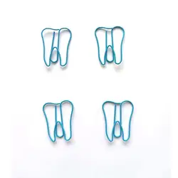 Tooth - Shaped Colored Paper Clips - Fun & Cute Office Supplies Bookmarks (Light blue)