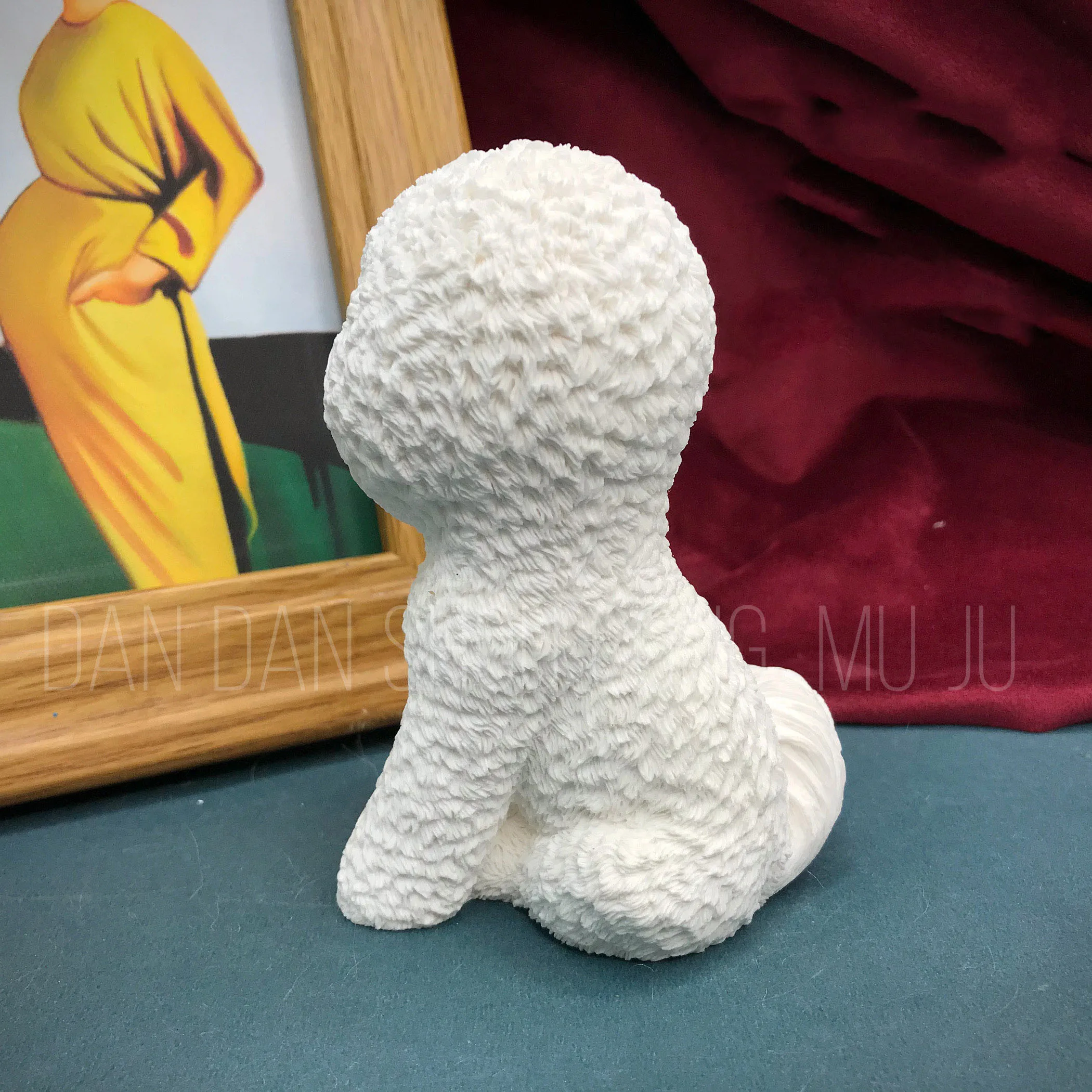 3D Resin Bichon Frise Model Silicone Mold Handmade Dog Plaster Ornament Gypsum Molds for Concrete Decor Crafts, Candle Making