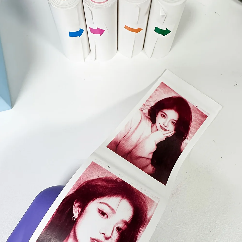 57x25mm 컬러 감열 롤, 감열지 미니 카메라 및 AI 스마트 프린터와 호환, 사진, 라벨, 사무용 태그 및 스티커용