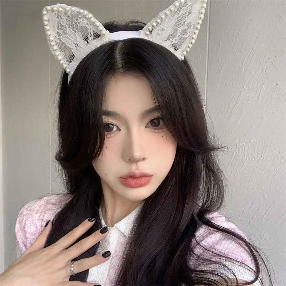 

Модный головной убор для мытья лица, повязка на голову для косплея, Женский ободок для волос, кошачьи уши, ободок для волос в Корейском стиле