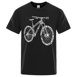 Mountain Bike Alphabet Print Oversized Vintage Tee - Unisex Breathable Summer T-Shirt - S (Black)