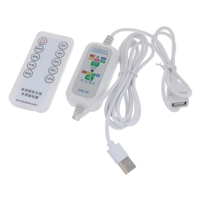 Controle Remoto Usb de 200 cm com Temporização de a 12 Horas e Cabo de Velocidades para Ventilador de Teto de Mesa de v