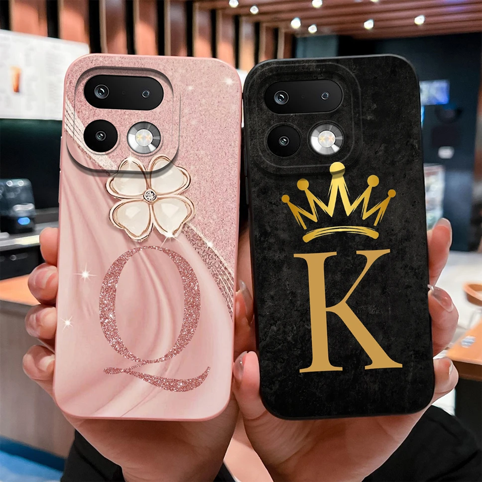 Fashion Crown Letters Shockproof Silicone Couple Phone Case
