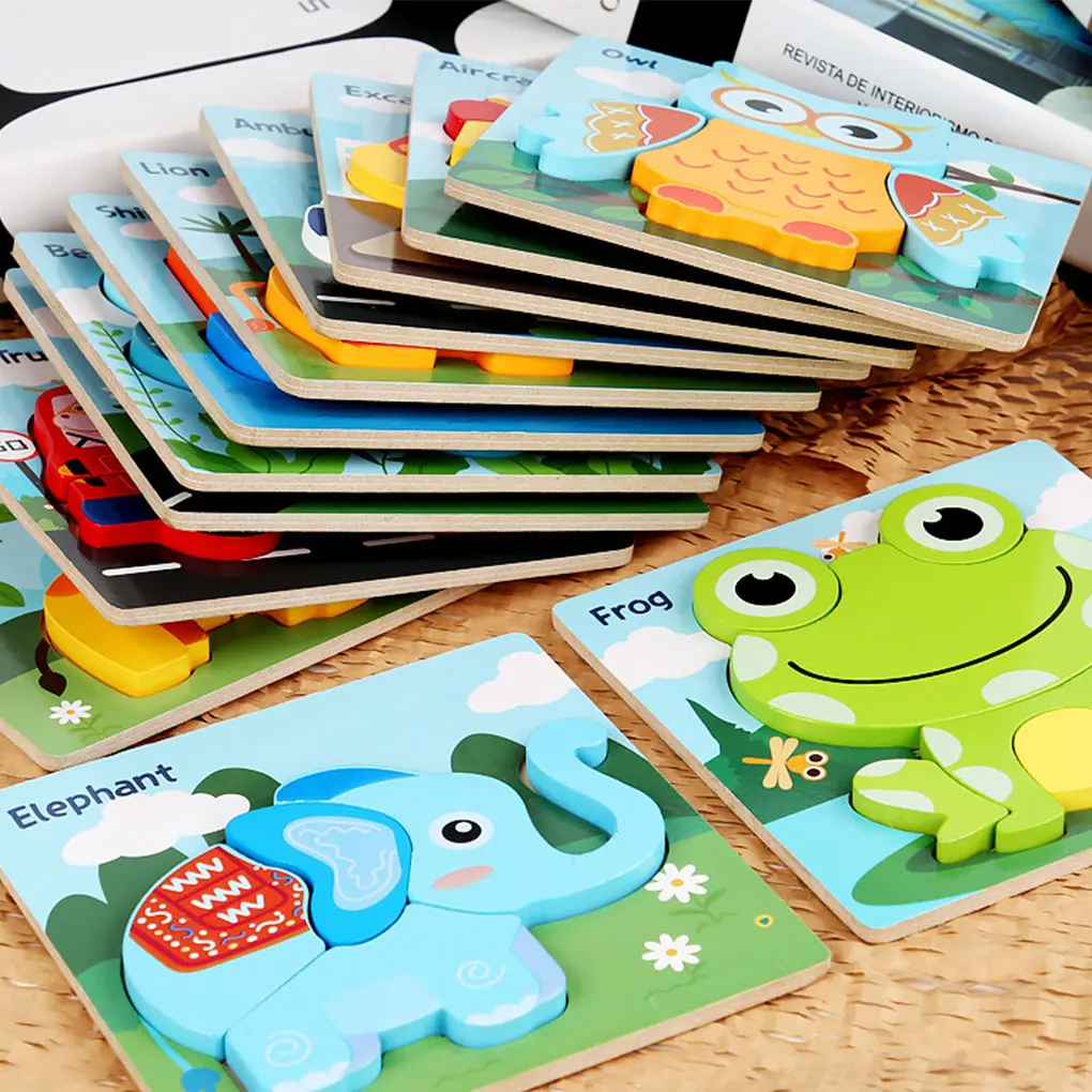 

2/3 Kids Wooden Toddler Puzzles Cognitive Abilities With Educational Brain Teasers Educational Toys 【New Style】Bee