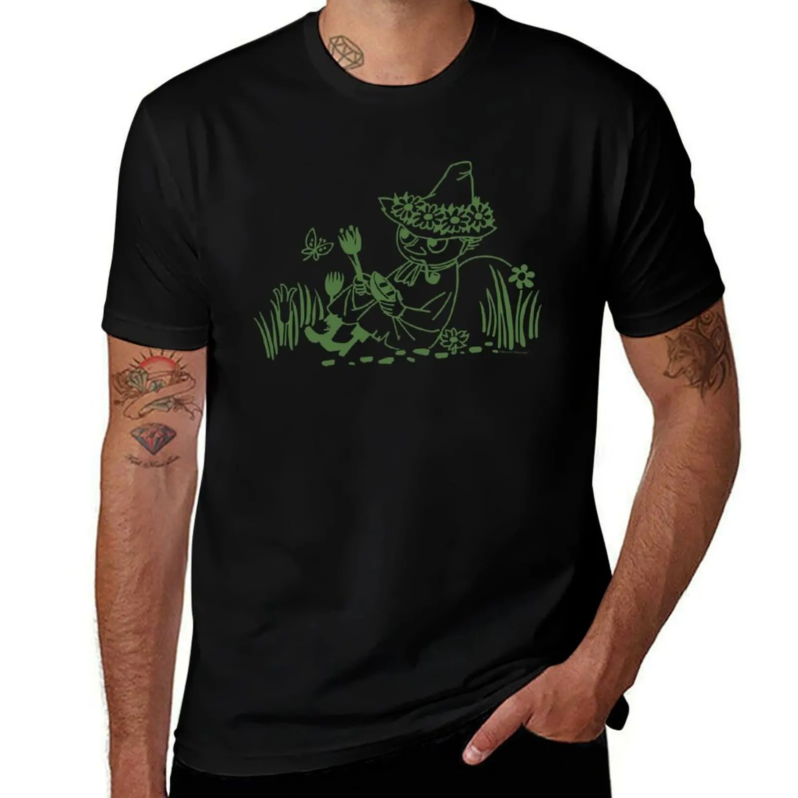 Moomin Snufkin Relaxing In Nature T-Shirt shirts graphic tee anime figures anime tshirt anime shirts men