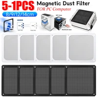 PC Case Filter Cover with Hole 8-14cm Magnetic Frame Dust Filter Dustproof Mesh Cover Net Guard PC Computer Accessories 1