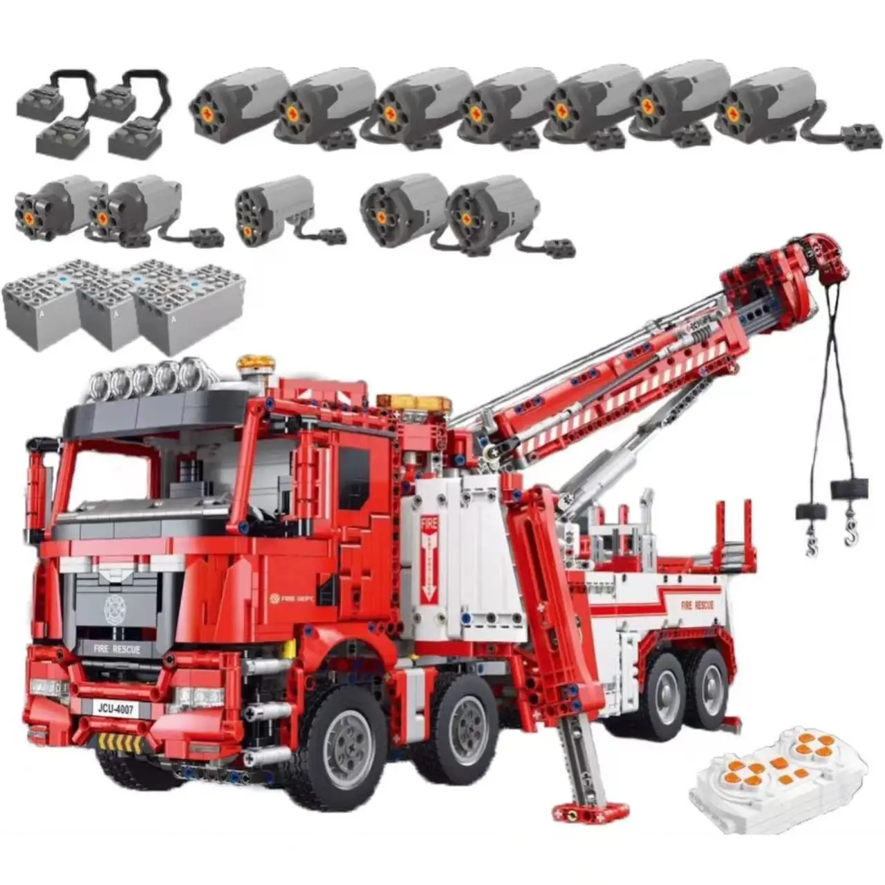 

T4007 5030PCS Moc High-Tech 8x8 Road Rescue Truck Crane Electric Remote Control Assembly DIY Bricks Building Blocks Adult Toys