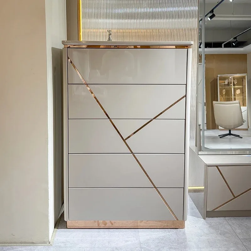 Luxury Wood Leather Bedroom Set 6