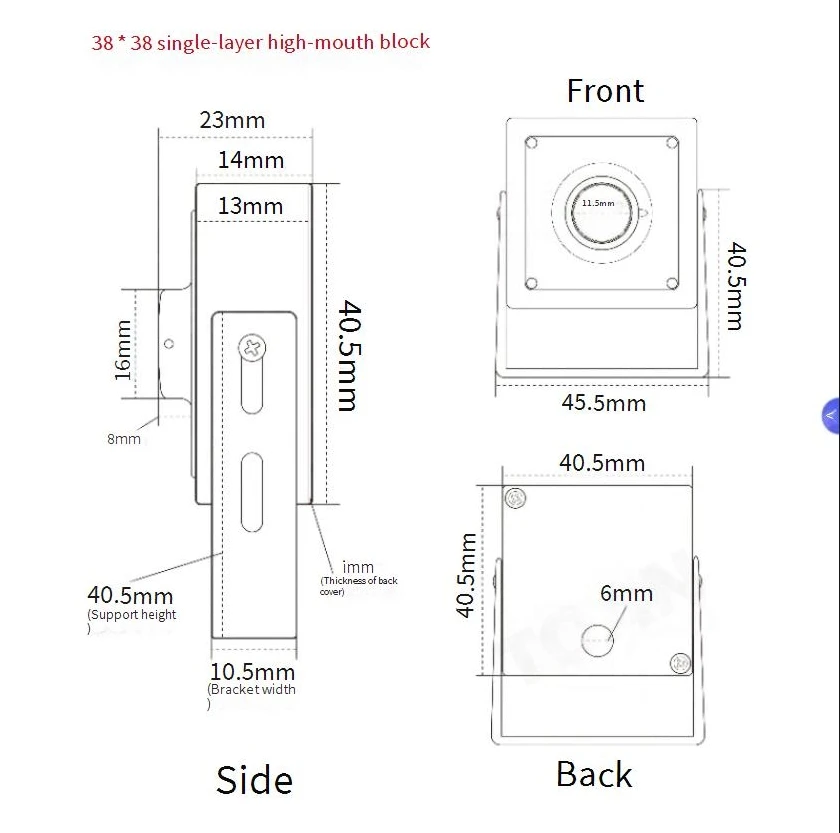 CCTV Aluminum Cover Metal Mini Box Camera Shell Housing Case M12 Mount For CCD CMOS AHD IP 38x38mm Camera PCB Chipset Module DVR