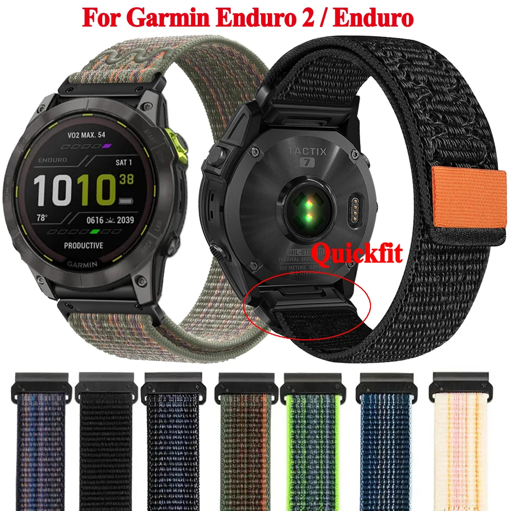 

22mm 26mm Quickfit Watch Strap For Garmin Enduro 2 Fenix 6X 6 Pro Fenix 7X 7 Pro 5X 5 Plus Nylon Band Wristband Bracelet