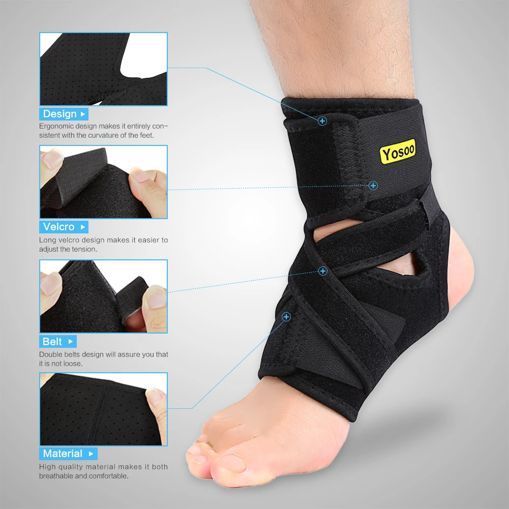 Ankle Brace Support Adjustable Bandage Sports Foot Anklet Wrap Elastic Splint For Guard Sprains Injury Ankle Sleeve Protector ankle support ankle straps fitness ankle straps ankle support brace ankle wrist cuffs