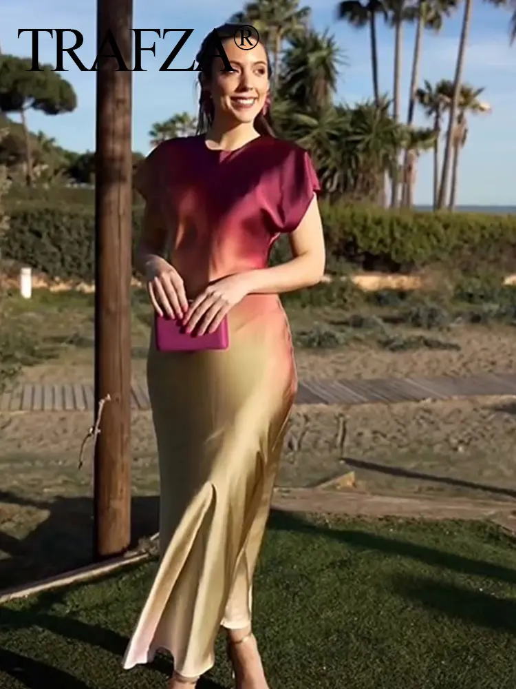 HH Women's Fashion Print Short Sleeve Dress Vintage Tie Dye O