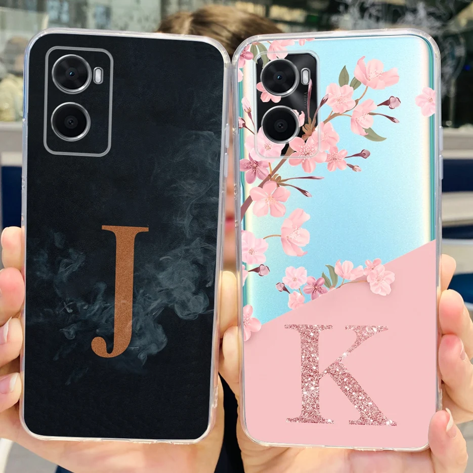 Per Oppo A76 Custodia Oppo A96 Cph2333 Nuove Lettere Cover Custodie In Silicone Trasparente Per Oppo A76 A 76 96 Oppoa76 Oppoa96 Soft Fundas
