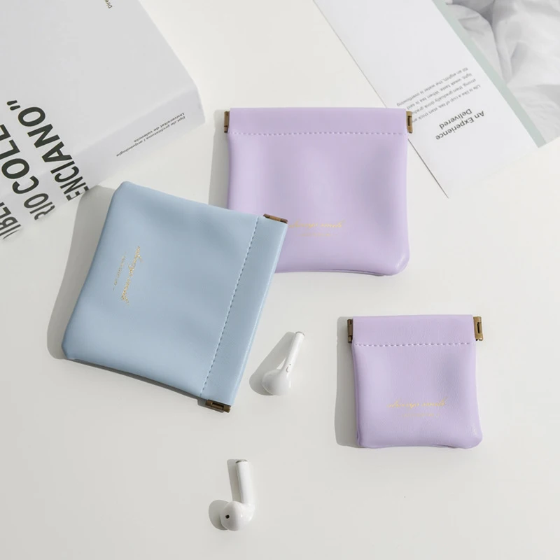 

Unisex PU Leather Portable Coin Purse Mini Sundry Cosmetic Lipstick Change Storage Bag Small Earphone Bag Headphone Organizer