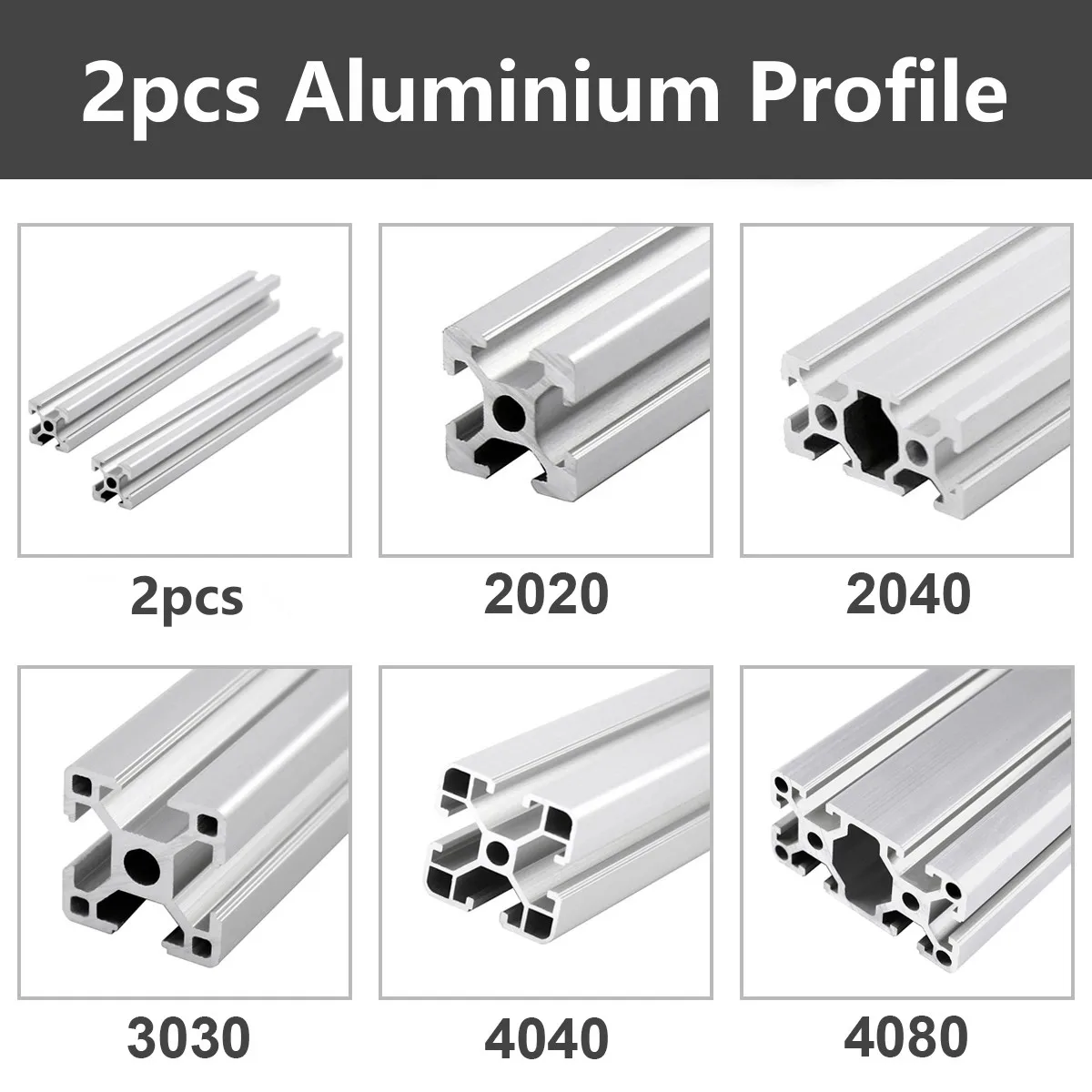 RS PRO Silver Aluminium, Anodized Profile Strut, 30 X 30 Mm, 8mm Groove, 2m Length | RS