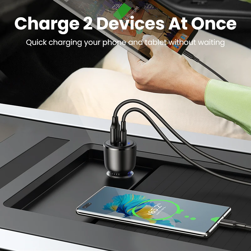 【NEW-in】UGREEN 63W Car Charger PD QC 3.0 PPS 45W USB Type C Fast Charging for iPhone 14 13 Samsung Xiaomi Mobile Phone Charger