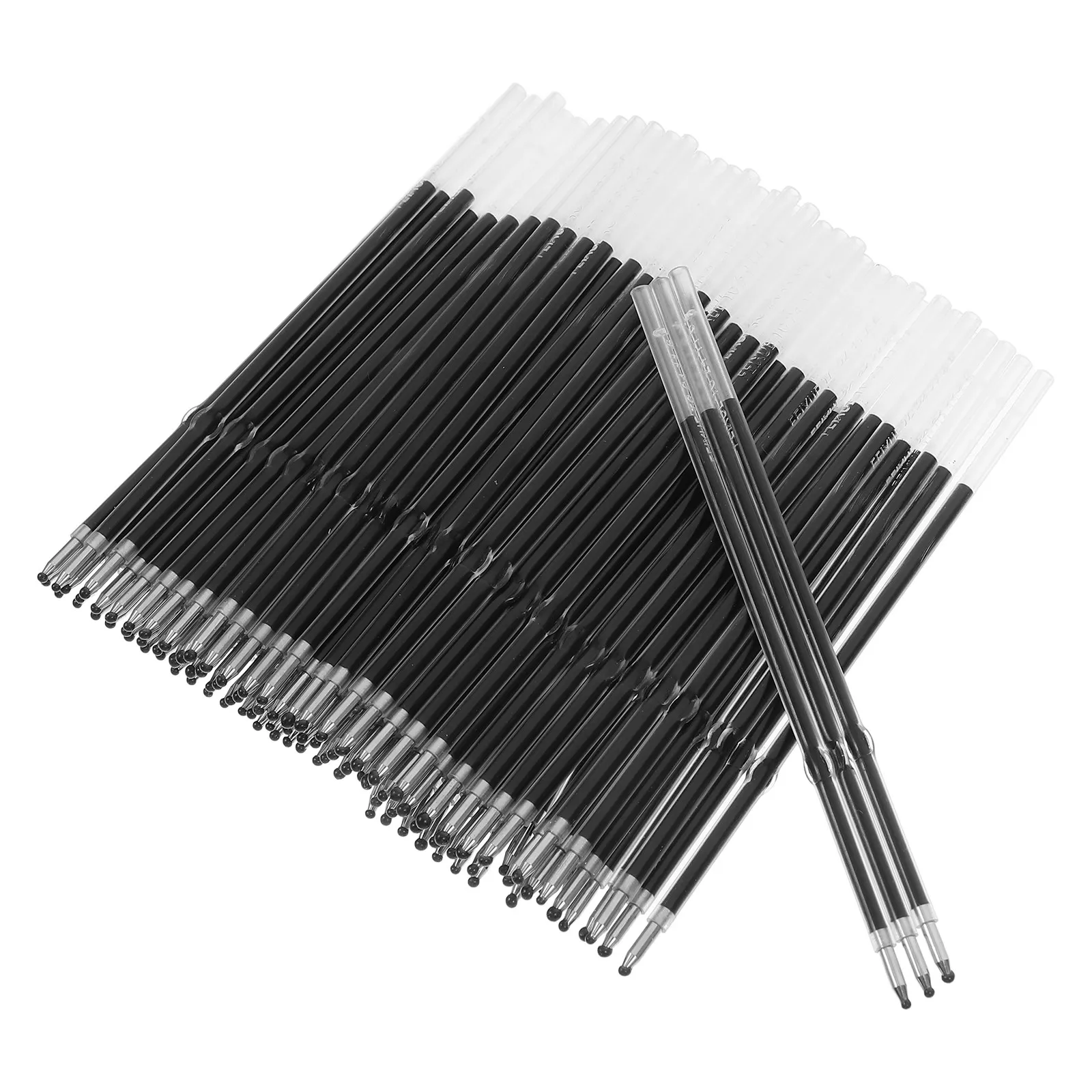 100Pcs 블랙 젤 잉크 펜 리필 0.7mm 파인 포인트 개폐식 볼펜 유니버설 핏 퀵 드라이 잉크 스테인레스 스틸 팁 부드러운