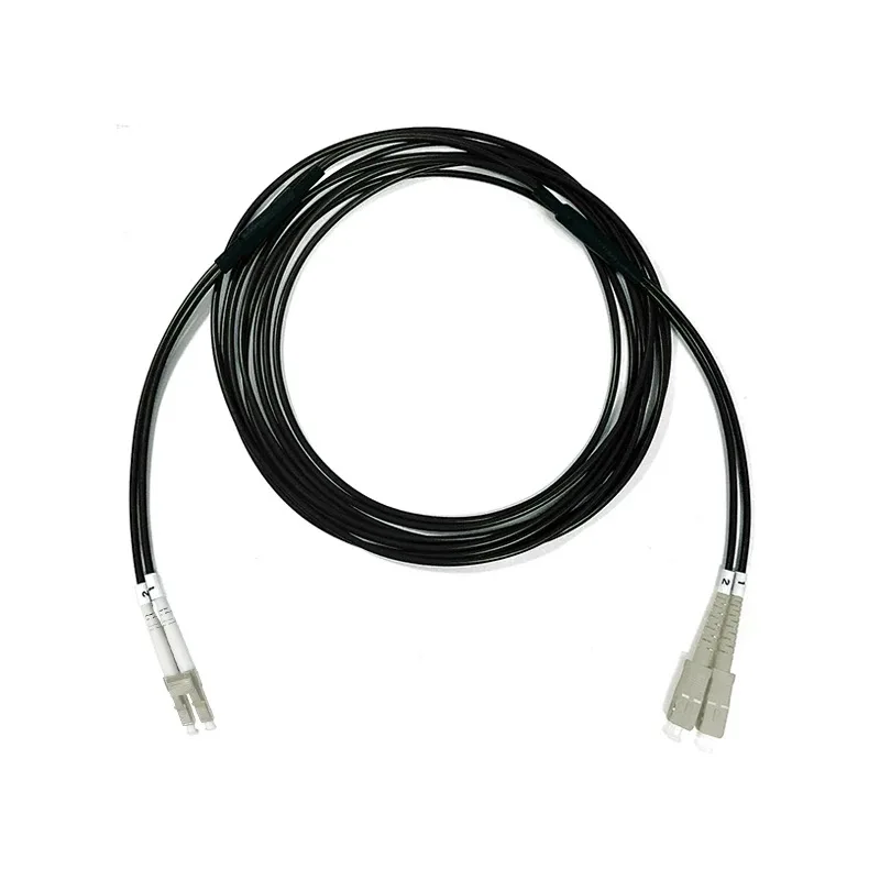 Armored fiber patchcord 2 cores 2C SC LC FC ST 3mm Multimode 2 fibres optical fibre jumper outdoor OM4 1-100m 50m 20m 30m 10m