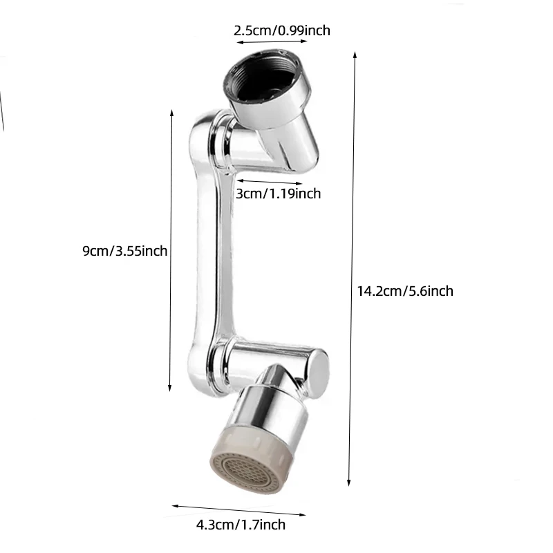 Faucet Aerator ABS Universal Rotation Extender Splash Filter Kitchen Washbasin Faucets Bubbler Nozzle Two Modes for Water Outlet