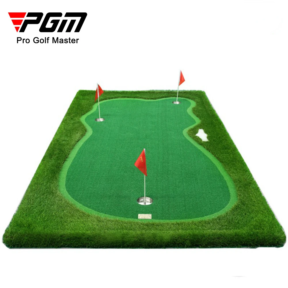 PGM-Polymères d'entraînement pour putter de golf intérieur et extérieur, 3 trous, vert putting pour usage domestique, 100x300cm, GL006