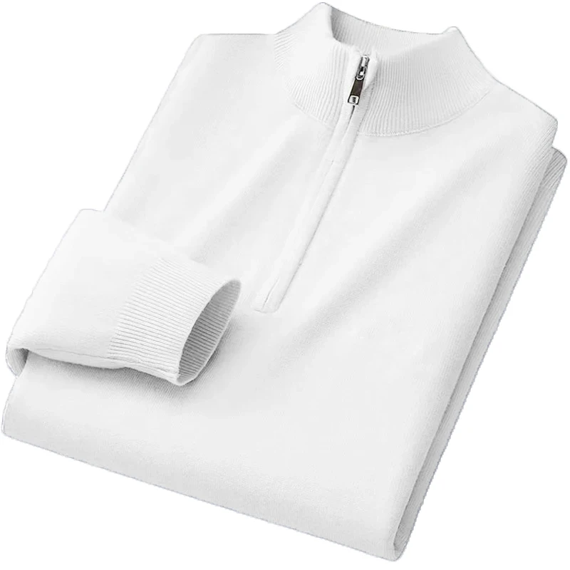 Animal Game Women Turtle Neck Zip Polo Sweaters Knitted Pullover Solid Knit Blouse Women's Cold Blouse Male Casual Warm Knitwear