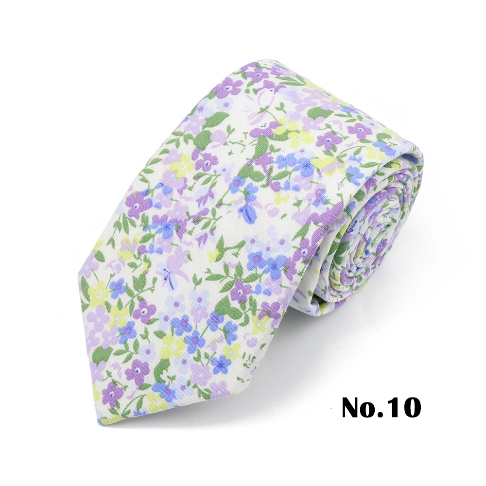 Künstlerische Herren- und Damen-Krawatte, klassisch, Blumenmuster, Baumwolle, 7 cm, elegant, schöne Blumen-Graffiti-Krawatte, Hochzeit, Party, Accessoires, Geschenk – Detail 10