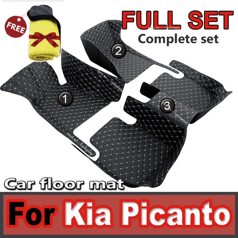 

Кожаные автомобильные коврики для Kia Picanto Morning Grand Eko Taxi JA 2012 ~ 2017, 5 дверных противогрязных автомобильных ковриков, автомобильные аксессуары