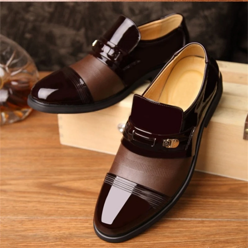Quality Men Leather Shoes Black Men's Dress Shoes Pointed Toe Man Loafers Party Office Business Casual for Men Oxford Shoe