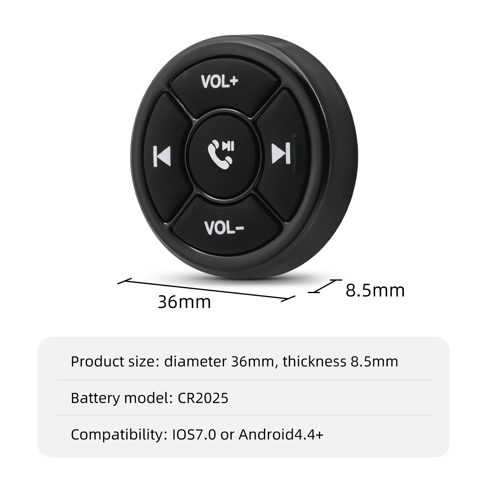 5 Keys Wireless Media Button Remote Controller Car Motorcycle Bike Steering Whee