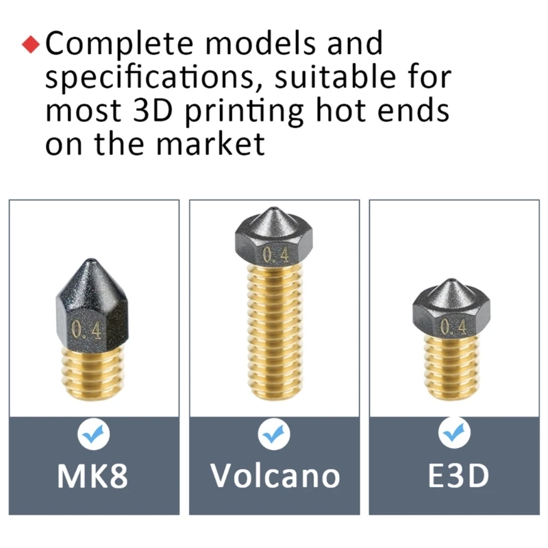 

3D Printer Nozzle MK8 / / Volcano Nozzle Wear Resistant 3D Printer Extruder
