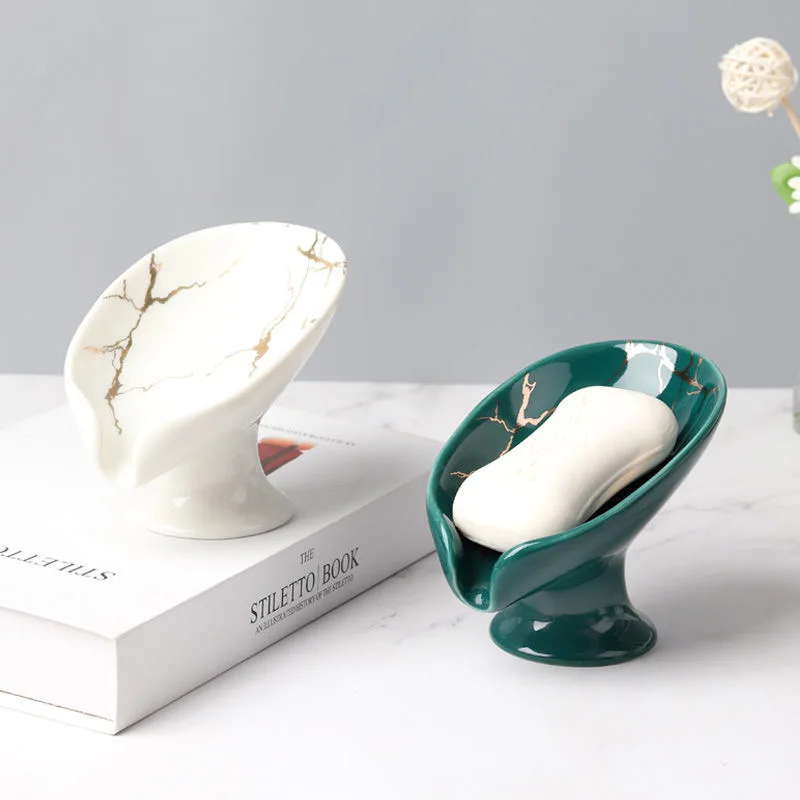 Soap Holder 1PC Ceramic Leay Bathroom Supplies