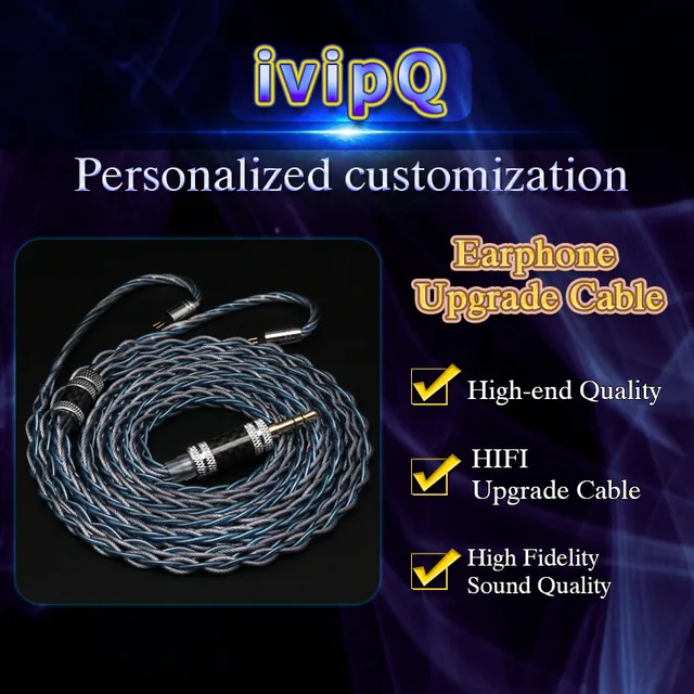 1点のみ】7N粒子単結晶銅銀メッキ リッツ構造ケーブルIE900 4.4プラグ