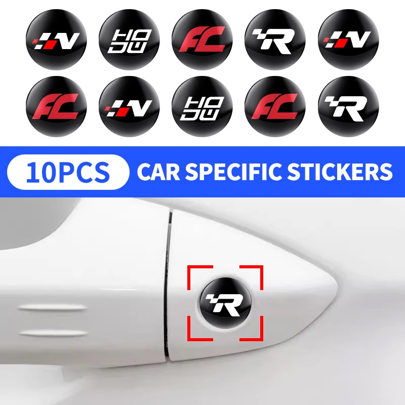 10Pcs 15Mm Car Lock Keyhole Stickers Protezione Della Decorazione Per Seat Leon Cupra Mk1 Mk2 Ibiza 6J 6F 1P 5F Fr Altea Accessori