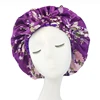Soft Silky Print Satin Bonnet for Women Large Nightcap with Long Satin Ribbon Tie Band Bonnet Adjustable Wide Band Head Wrap Hat 5