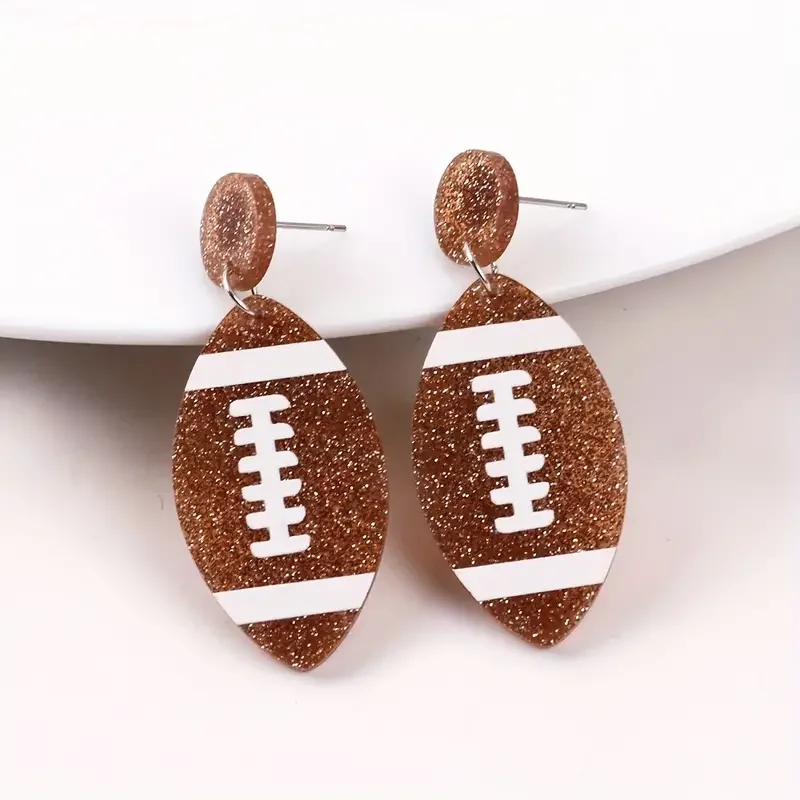 Dangle Earrings 1 Pair Football Baseball Basketball Rugby Fashion Earrings For Mother Gifts