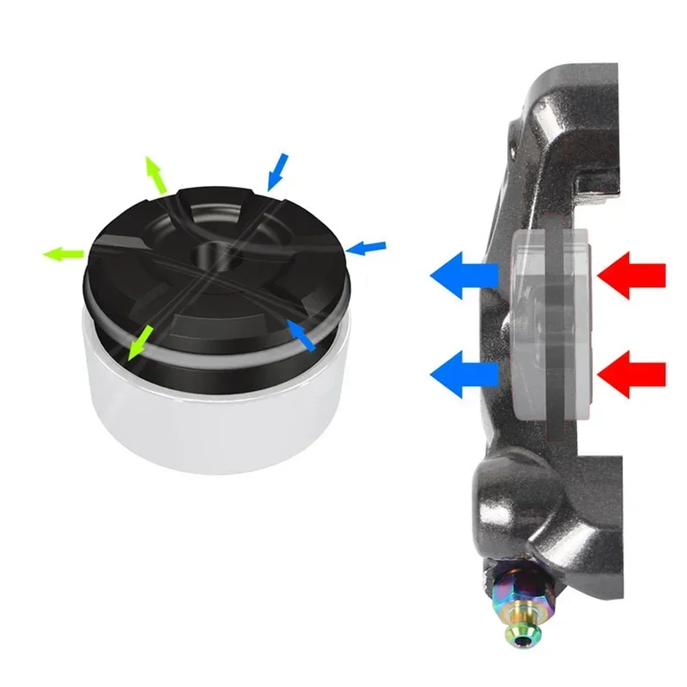 Bike Brake Caliper Piston Bike Bicycle Brake Caliper Hydraulic Piston Silver+Black For-SHIMANO XT/SLX/XTR