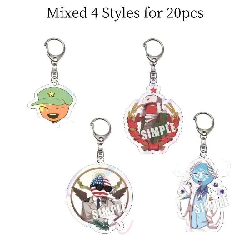 アニメデザインの両面アクリルキーホルダー,20ピース/ロット,ギフト