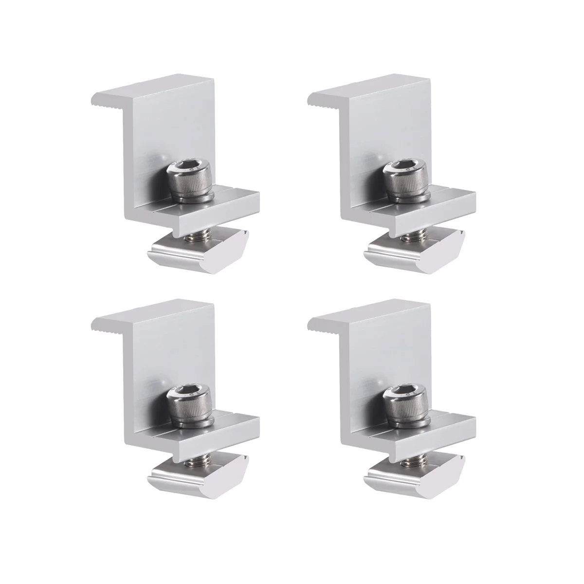 Kit Morsetto Terminale Supporto Modulo Solare Da 4 Pezzi, Staffe Morsetto Bordo Pannello Solare, Pannello Solare Regolabile Morsetto Terminale Solare,