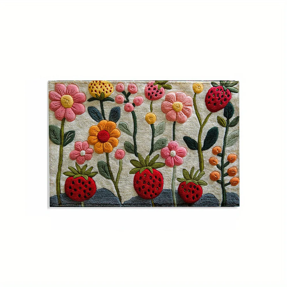 Bathroom Floor Mat floor mat,non slip mat,carpet mat Imitation Cashmere Anti-fouling Anti-slip Carpet Foot Mat Flower Pattern